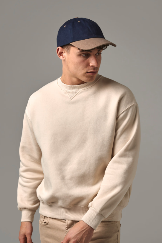 B57 - Casquettes profil bas coton peigné 6 panneaux unisexe